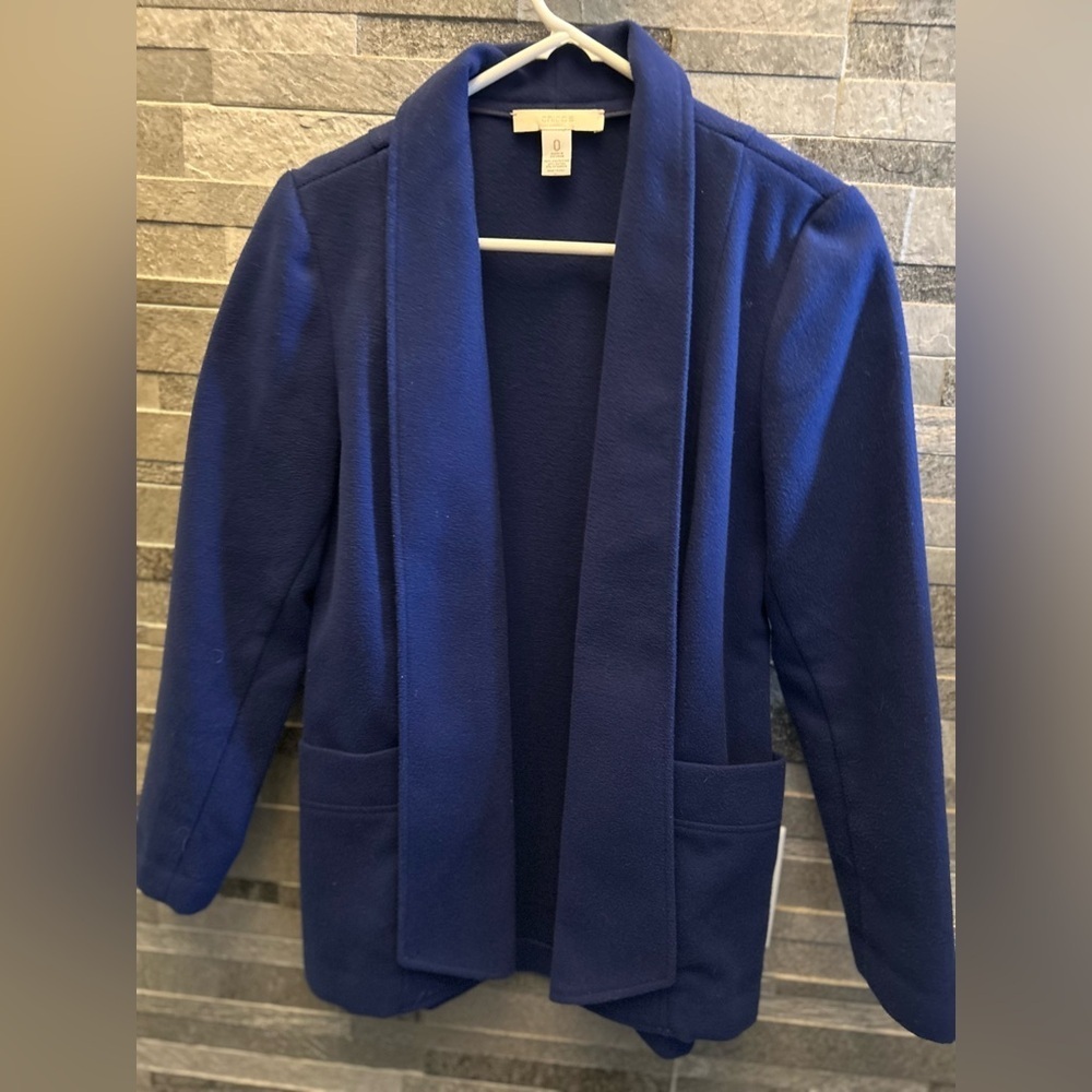 Chico's Deep Blue Open Front Jacket - Picture 1 of 4
